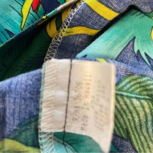 Vintage Styled By RJC Made in Hawaii Tropical Parrot Cotton Button Down Large - Picture 7 of 7